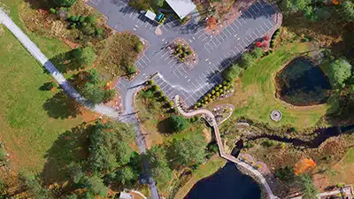 Zoomed detail crop from a commercial property drone map demonstrating map resolution